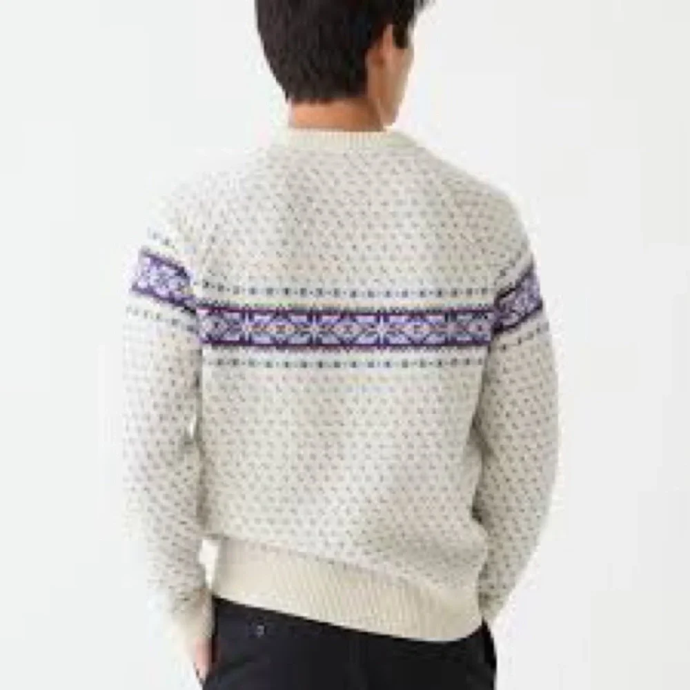 J Crew Lambswool Fair Isle sweater with bird's eye size small